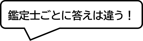 鑑定士ごとに答えは違う!