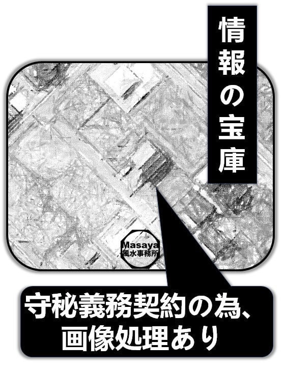 風水鑑定を実施した家の周辺の上空写真です。