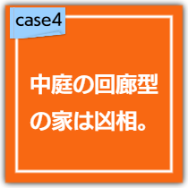 中庭のある回廊型の家は、太極がないので凶相である