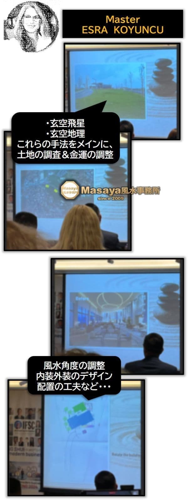マスターのエスラ コユンクの風水鑑定のプレゼンの様子の画像