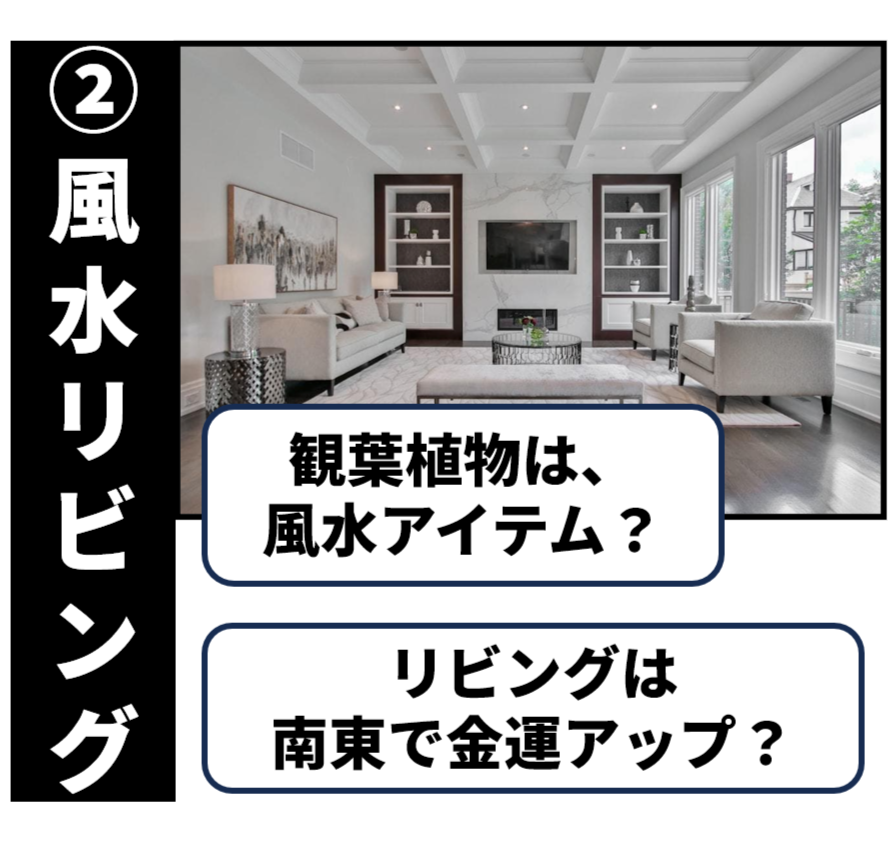 風水リビング：観葉植物と金運アップ