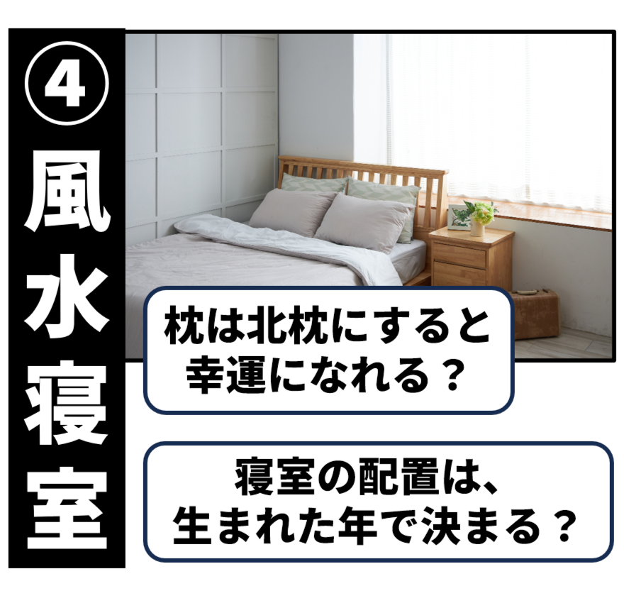 風水寝室の配置と枕の方角
