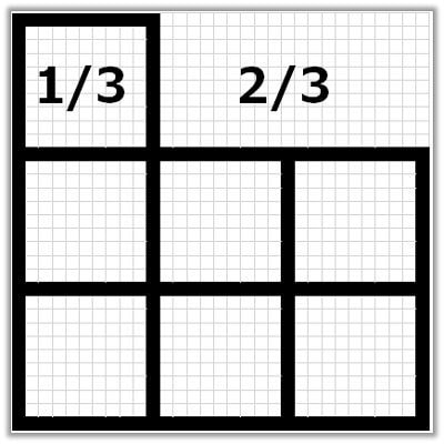 欠けと張りの寸法を示した図