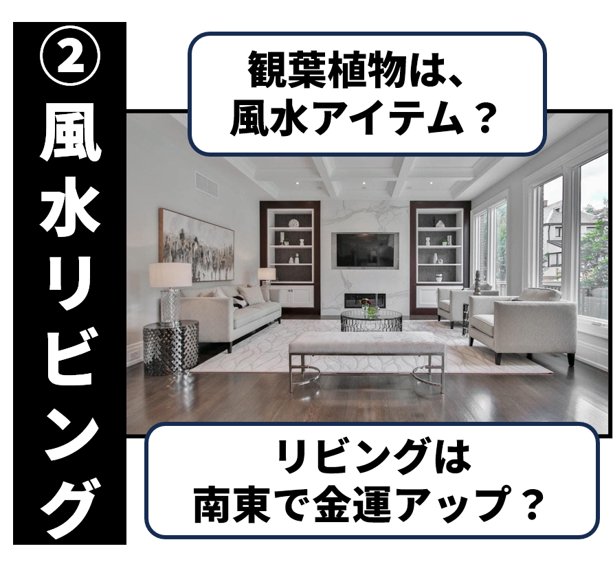 リビング：観葉植物と金運アップ