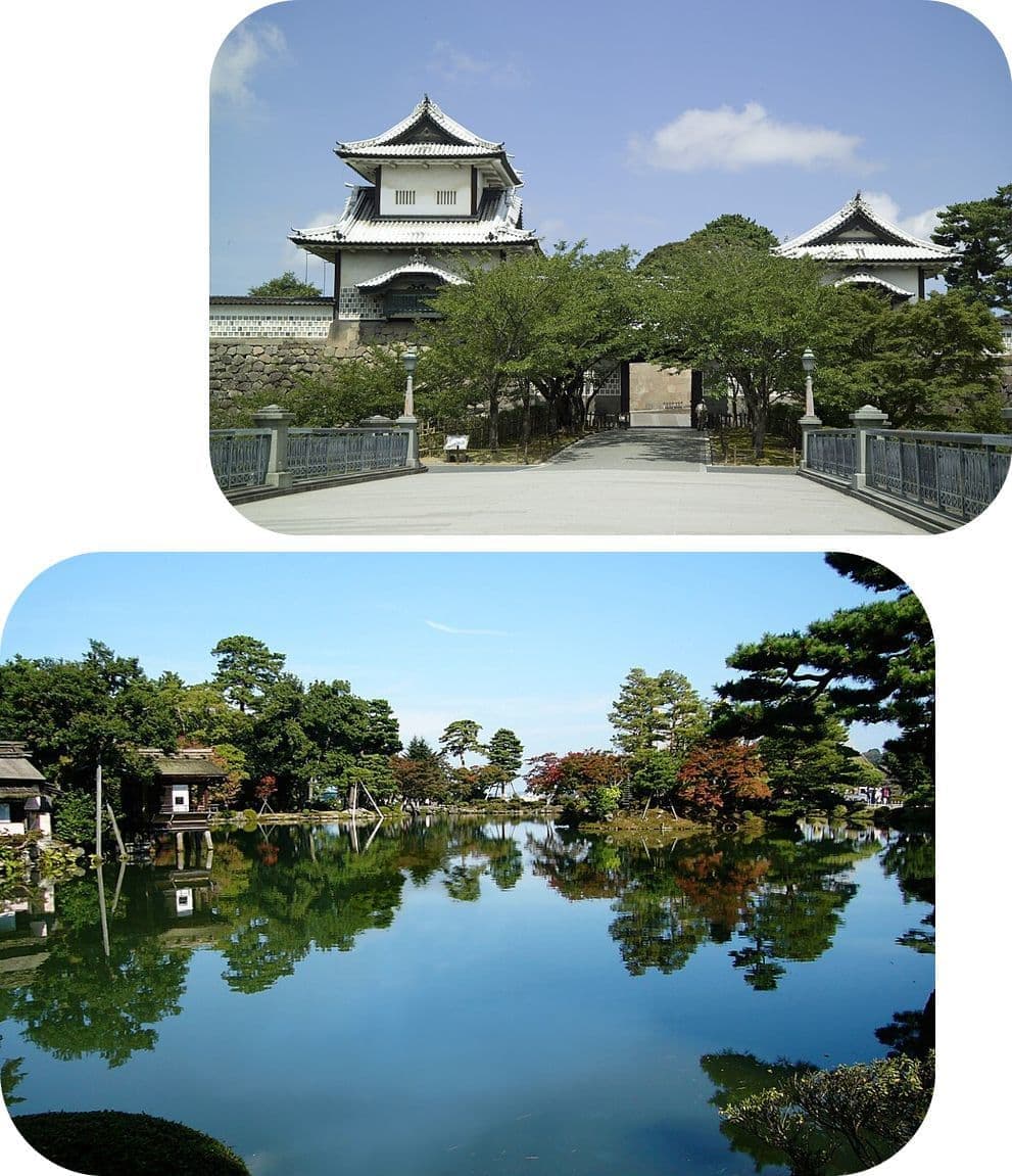 金沢城と兼六園の画像