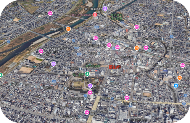 新富町や牛島町の地図写真